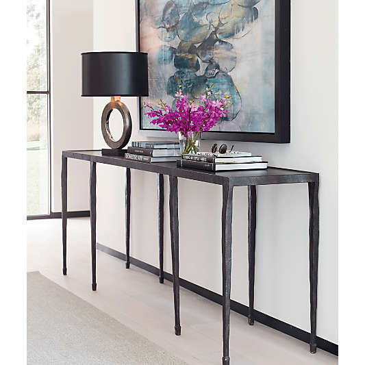 Silviano 84" Rectangular Black Iron and Steel Console Table