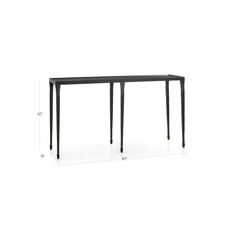 View Silviano 60" Rectangular Black Iron and Steel Console Table - image 2 of 16