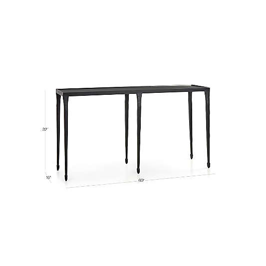 Silviano 60" Rectangular Black Iron and Steel Console Table