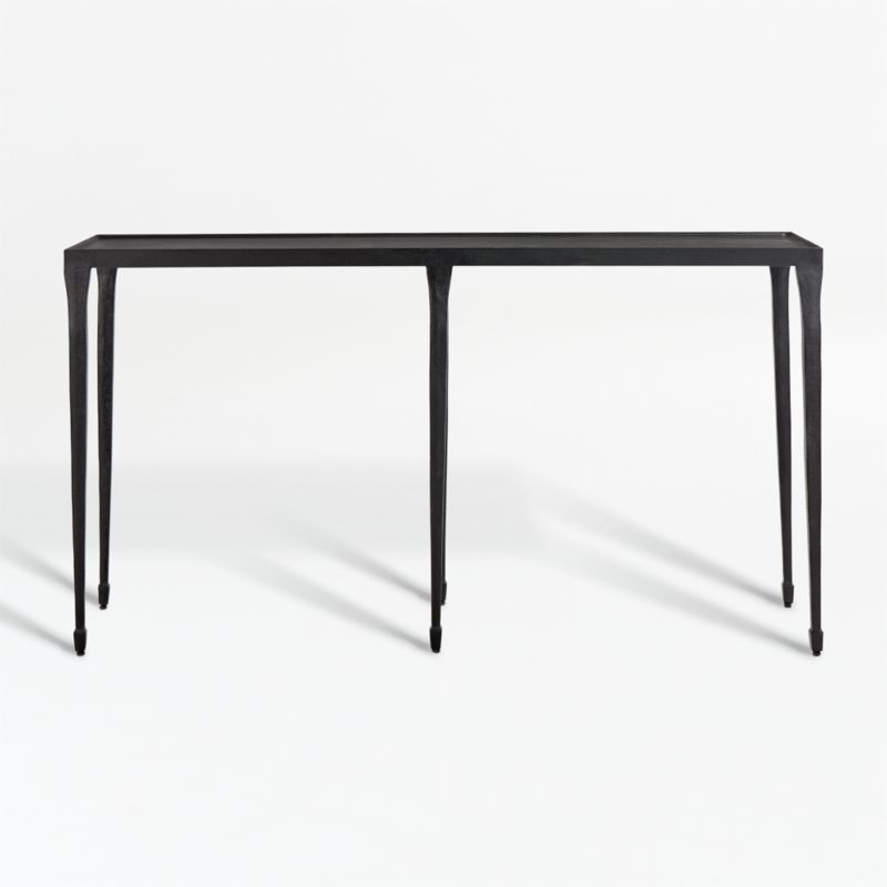 Silviano 60" Rectangular Black Iron and Steel Console Table - image 2 of 16