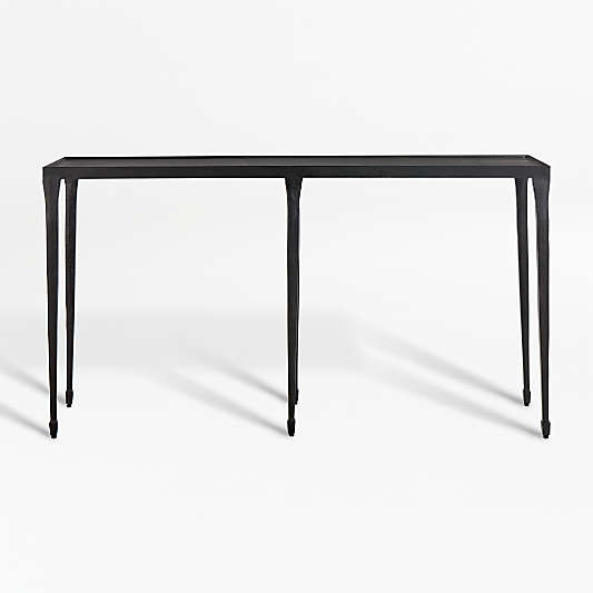 Silviano 60" Rectangular Black Iron and Steel Console Table