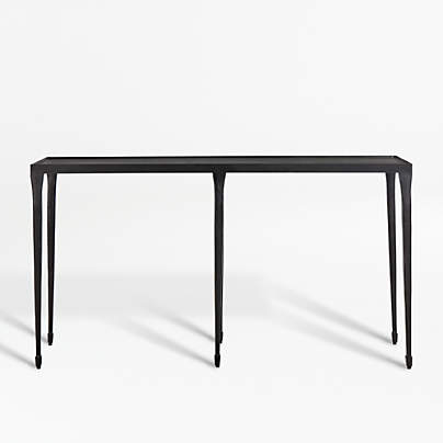 Silviano 60" Rectangular Black Iron and Steel Console Table