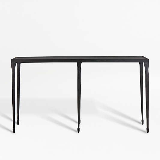 Silviano 60" Rectangular Black Iron and Steel Console Table