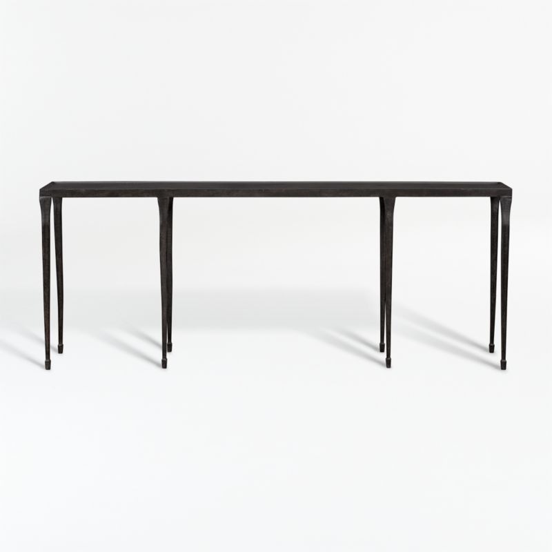 Silviano 84" Rectangular Black Iron and Steel Console Table - image 2 of 14