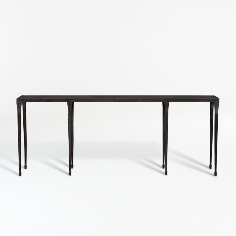 Black steel deals console table