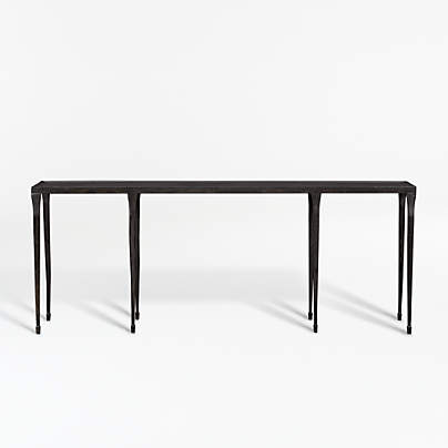 Silviano 84" Rectangular Black Iron and Steel Console Table