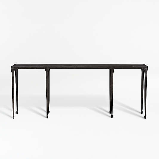 Silviano 84" Rectangular Black Iron and Steel Console Table