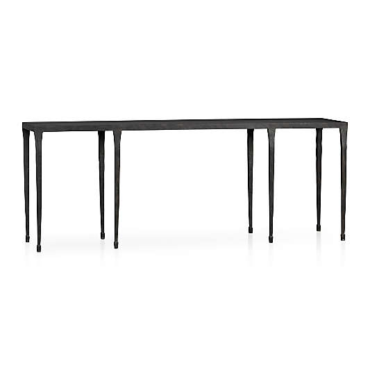 Silviano 84" Rectangular Black Iron and Steel Console Table