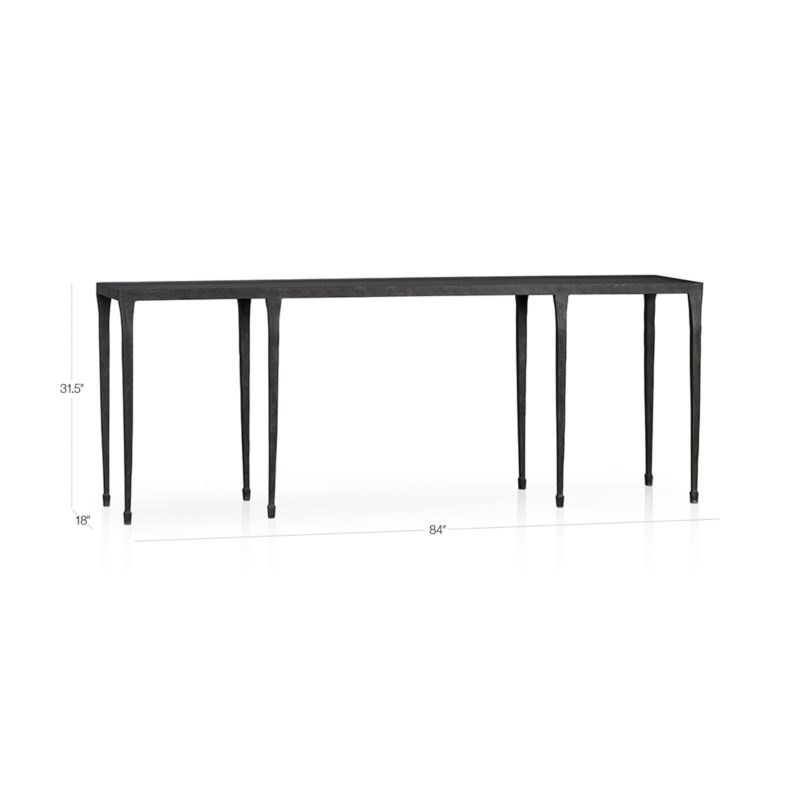 View Silviano 84" Rectangular Black Iron and Steel Console Table - image 2 of 14