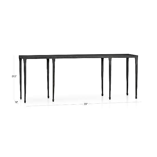 Silviano 84" Rectangular Black Iron and Steel Console Table