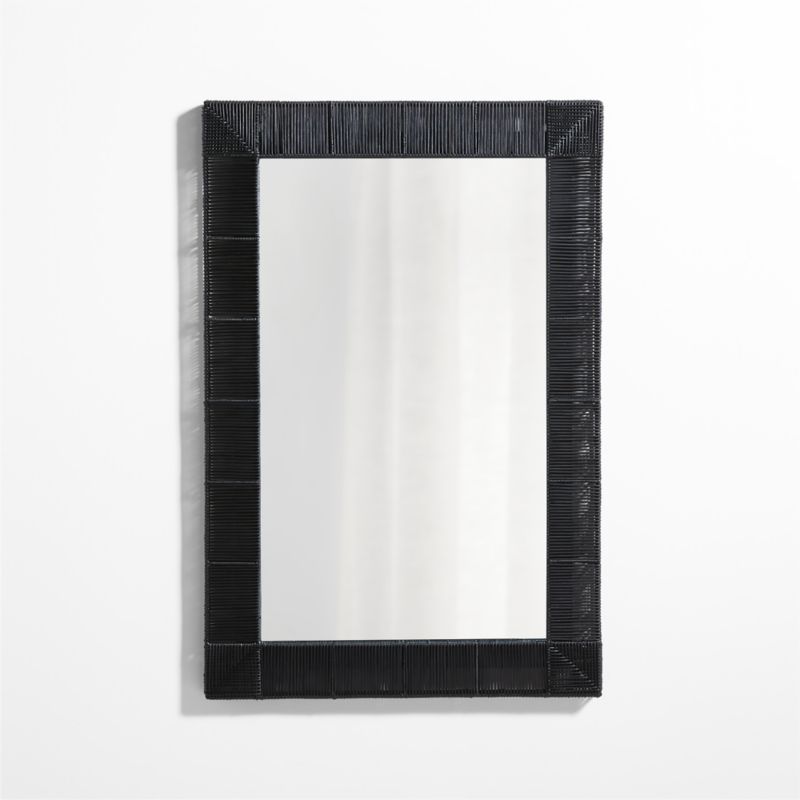 Simi Black Rattan Wall Mirror