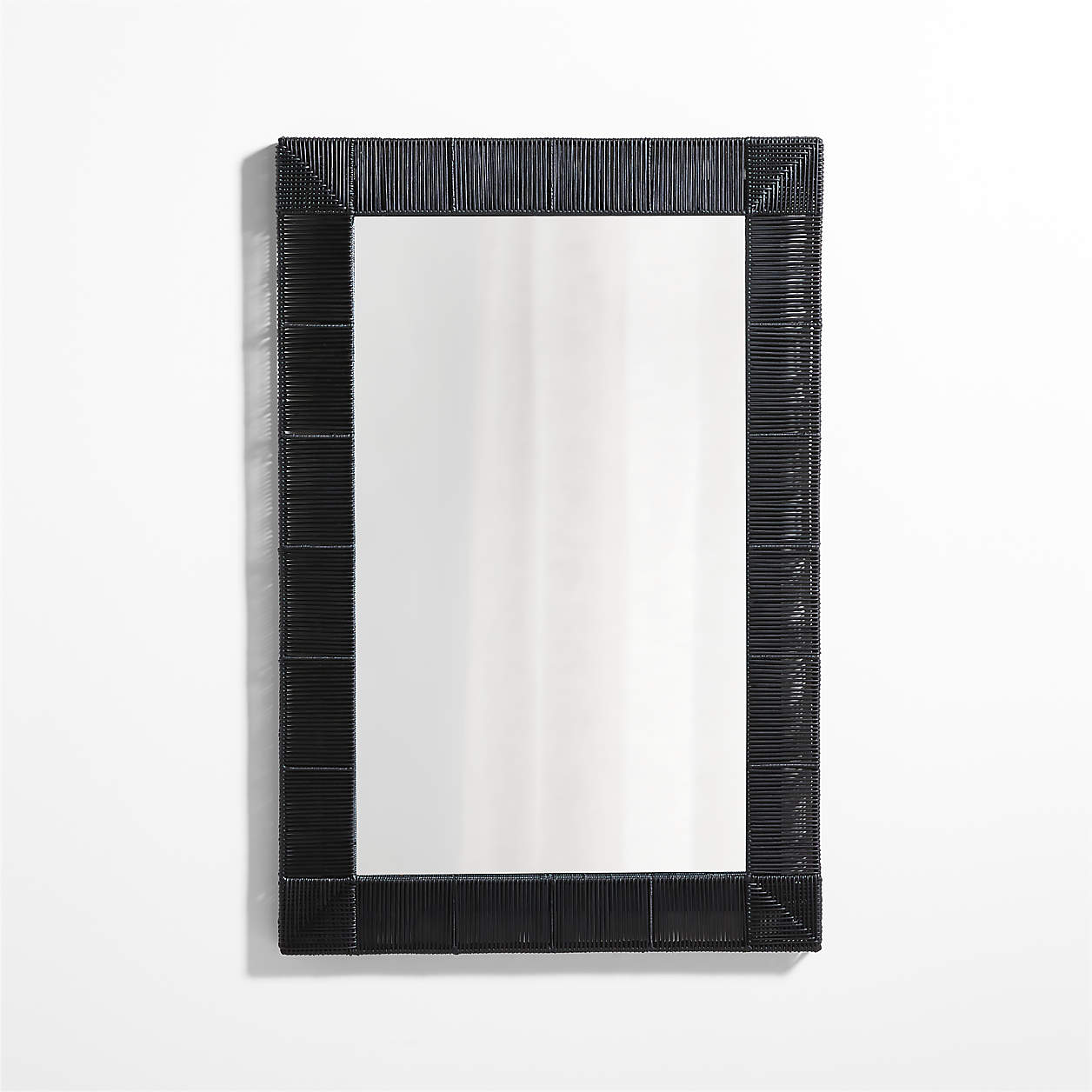 Simi Black Rattan Wall Mirror Crate & Barrel