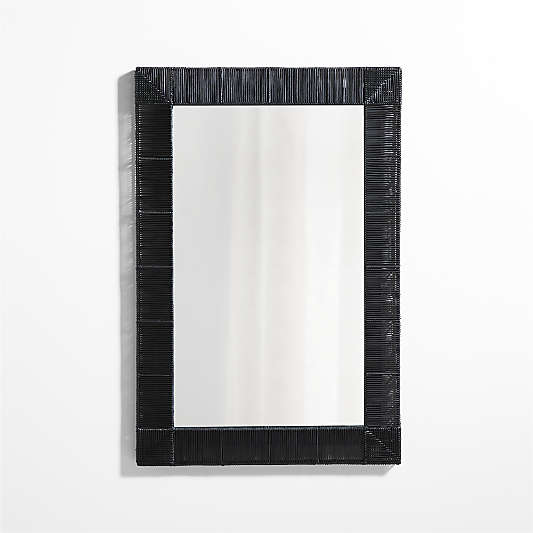 Simi Black Rattan Wall Mirror