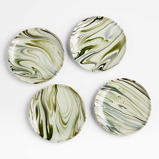 Simone Marbleized Stoneware Salad Plates, Set of 4