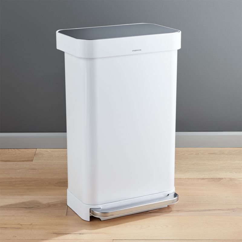 simplehuman ® 45-liter/12-gallon White Rectangular Step Can