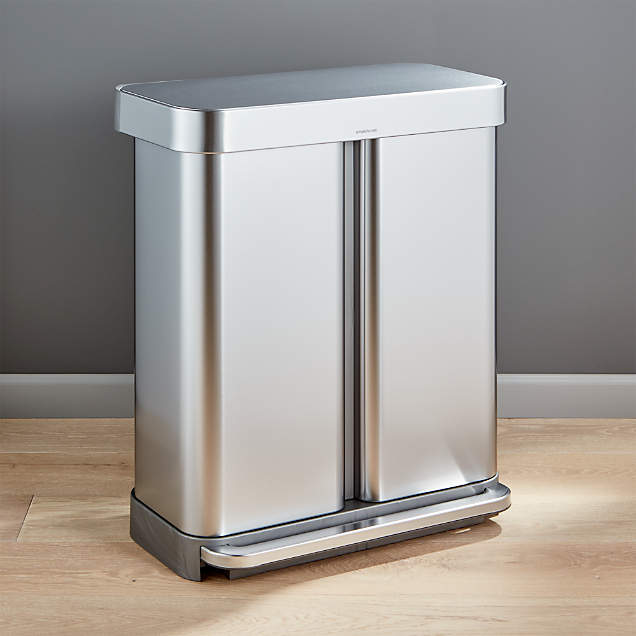 Simplehuman 45 Liter Slim Trash Can Reviews Crate Barrel Canada   Simplehuman 58 Liter 15 Gallon Recycler 