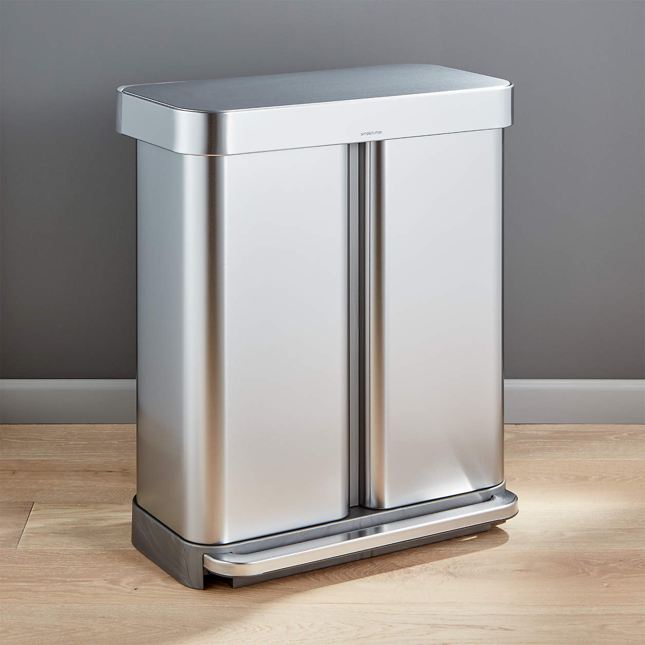 simplehuman 58 Liter/15 Gallon Step Trash Can Recycler