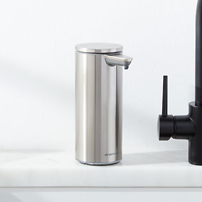 View Simplehuman ® Brushed Steel Rechargeable Sensor Pump 9-oz. Liquid Soap Dispenser details