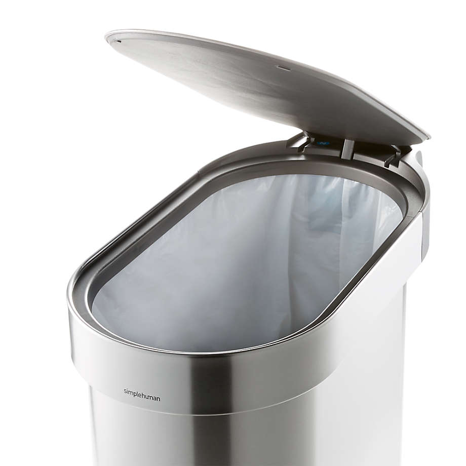 simplehuman 45-Liter Brushed Stainless Steel Kitchen Trash Can