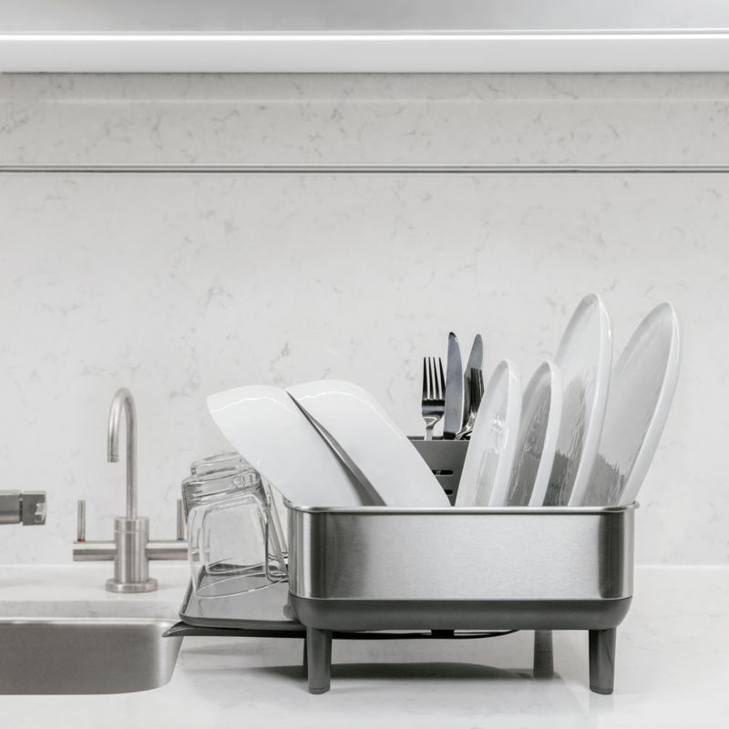 simplehuman ® Grey Compact Steel Frame Dishrack - image 2 of 7