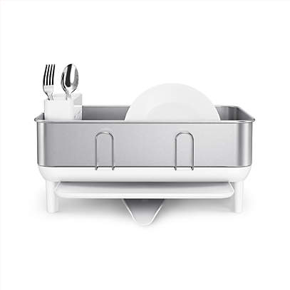 simplehuman Compact Steel Frame Dish Drying Rack - White