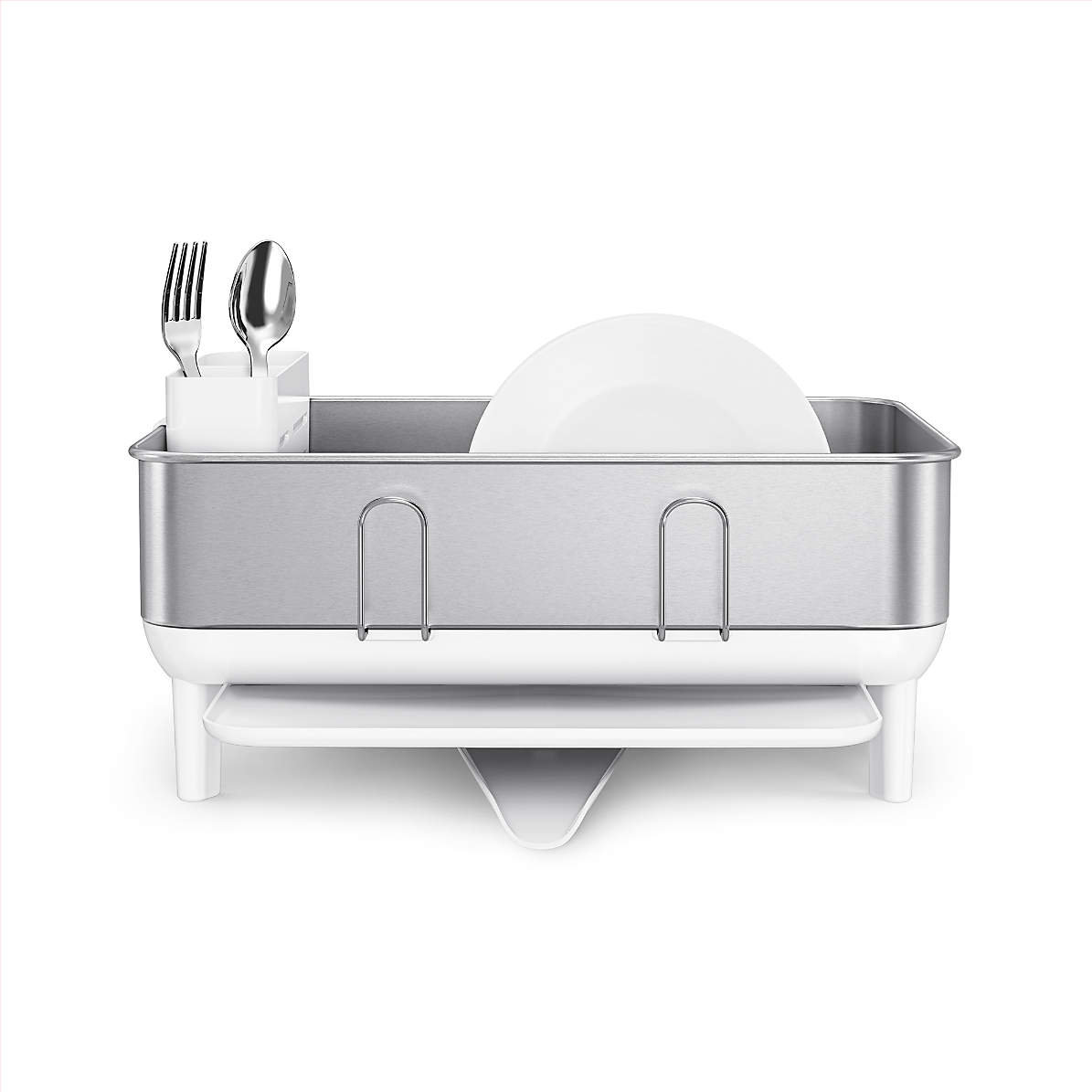 Simplehuman Compact Steel Frame Dish Rack Brushed Stainless Steel White :  Target