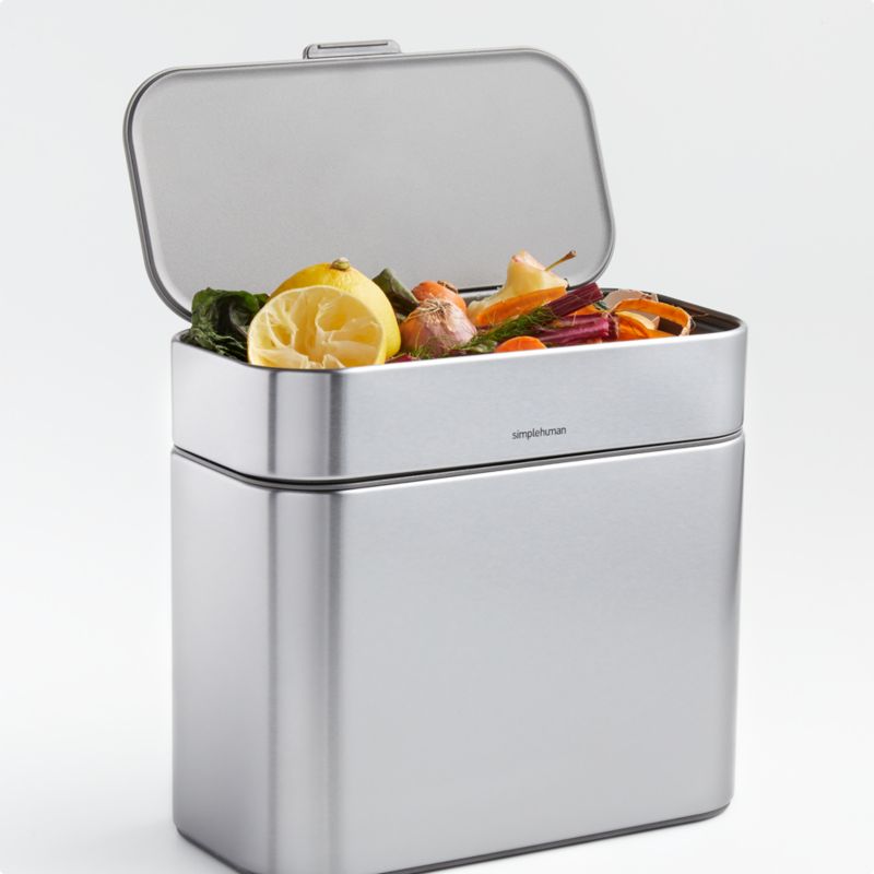 Simplehuman 4l Compost Caddy Bin Brushed Stainless Steel : Target