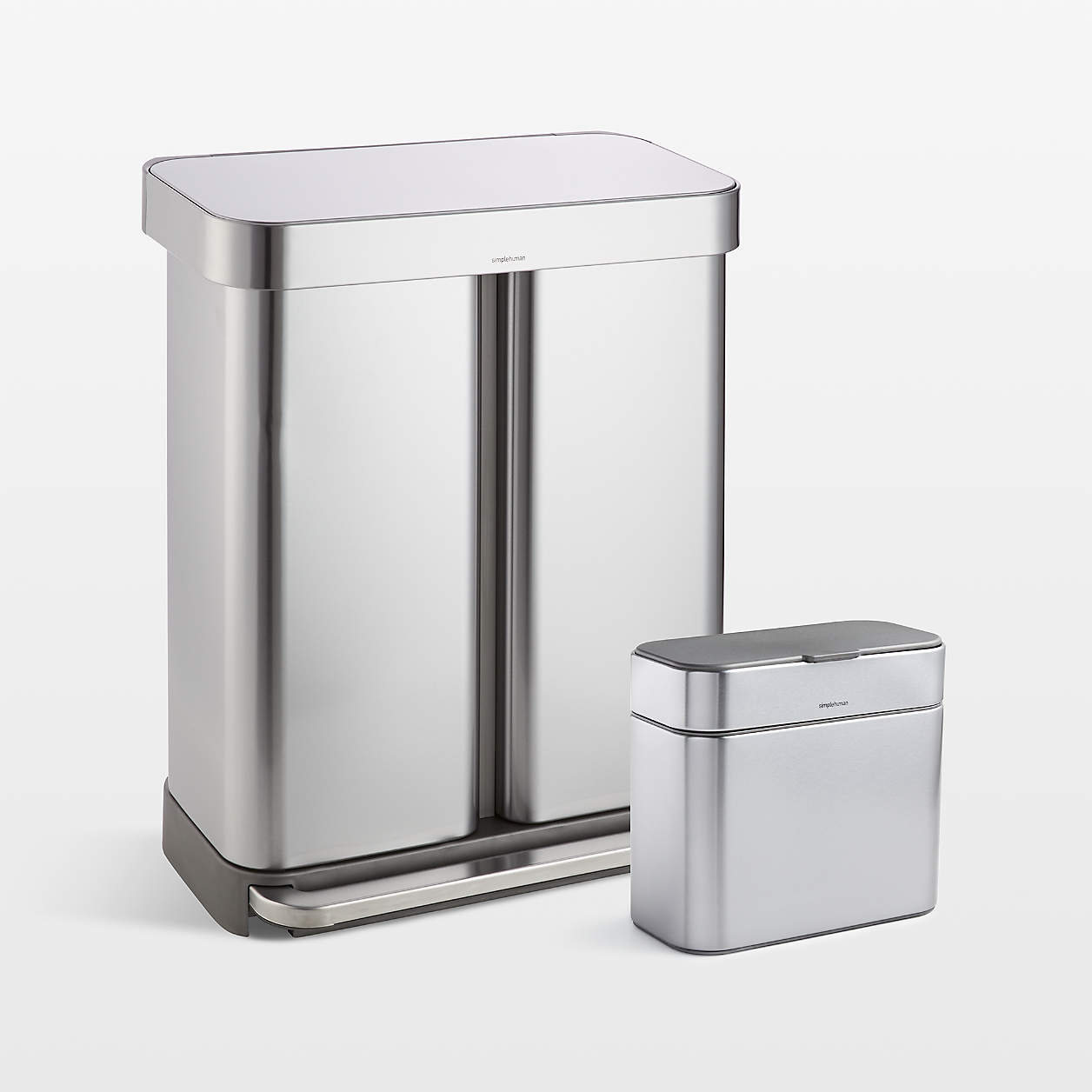 Simplehuman 58L Recycler and Caddy Set Crate & Barrel