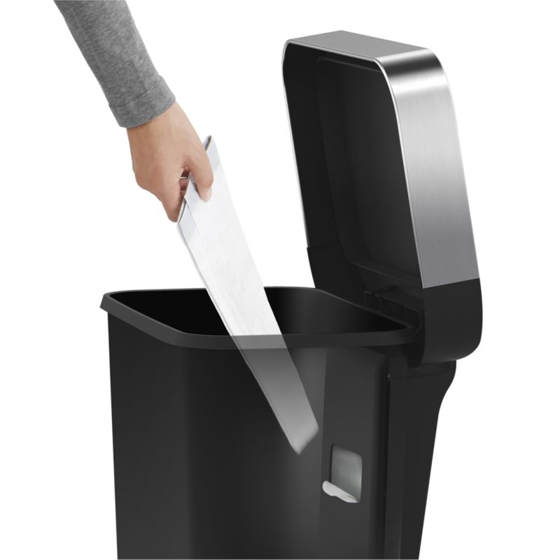 simplehuman Black Plastic 45-Liter Rectangular Step Trash Can + Reviews ...