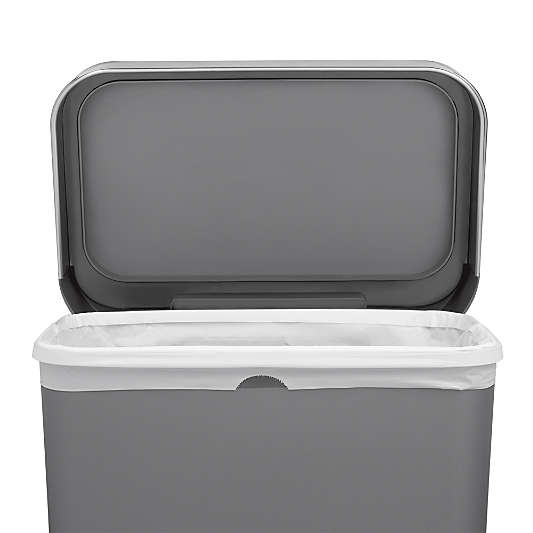 Simplehuman 45 Liter Rectangular Kitchen Trash Can with Liner Pocket, Grey Plastic