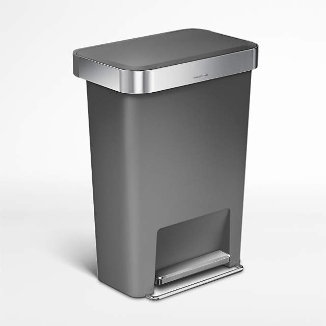 Simplehuman 55l Rectangular Step Trash Can With Liner Pocket White Steel :  Target