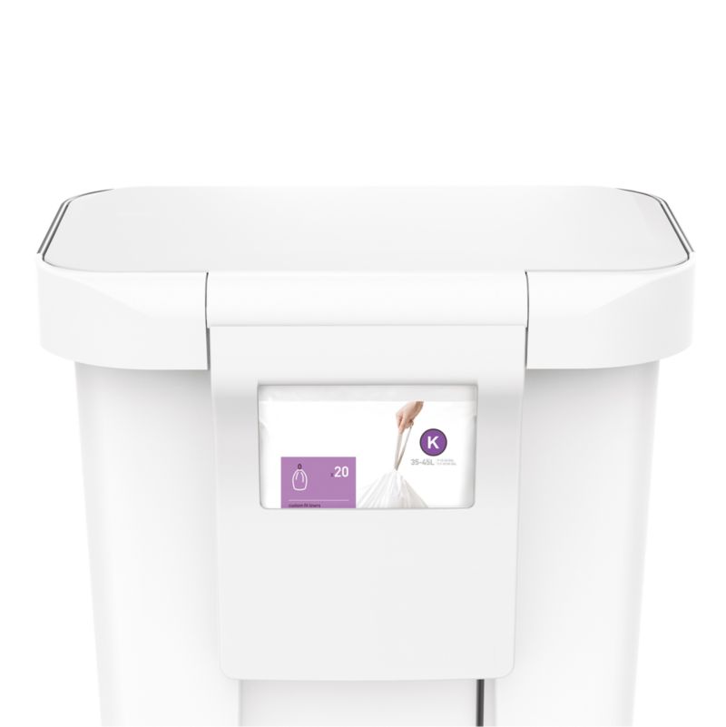 simplehuman ® White Plastic 45-Liter Rectangular Step Trash Can - image 2 of 5