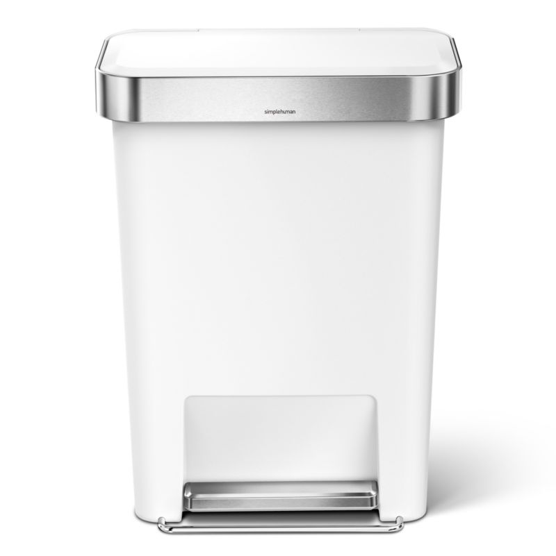 simplehuman ® White Plastic 45-Liter Rectangular Step Trash Can - image 3 of 5