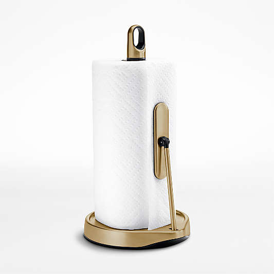 simplehuman ® Brushed Brass Stainless Steel Tension-Arm Paper Towel Holder