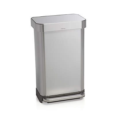 simplehuman White Plastic 45-Liter Rectangular Step Trash Can + Reviews, Crate & Barrel