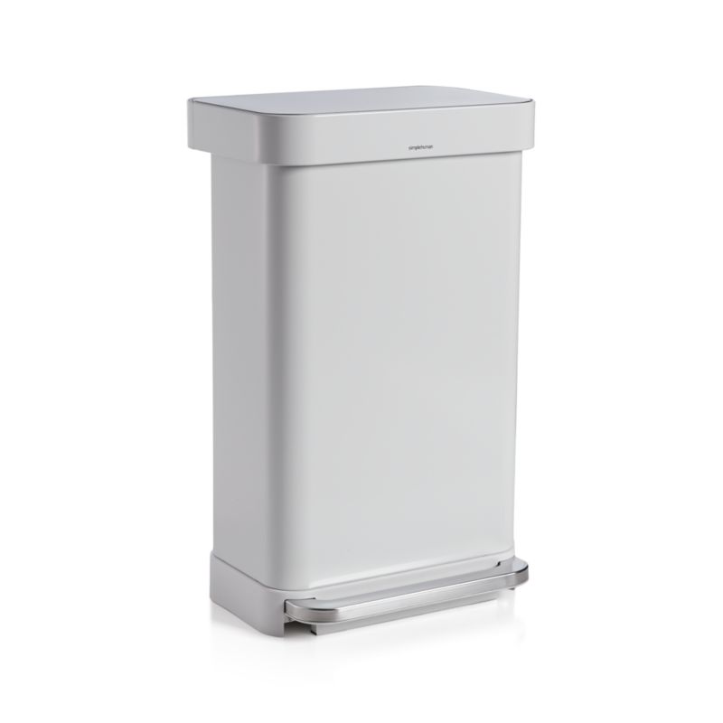 simplehuman ® 45-liter/12-gallon White Rectangular Step Can