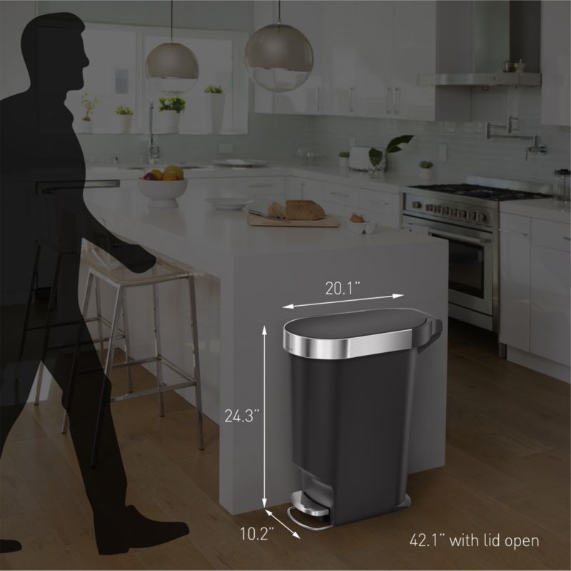 simplehuman ® Black Plastic 40-Liter Slim Step Trash Can - image 1 of 5