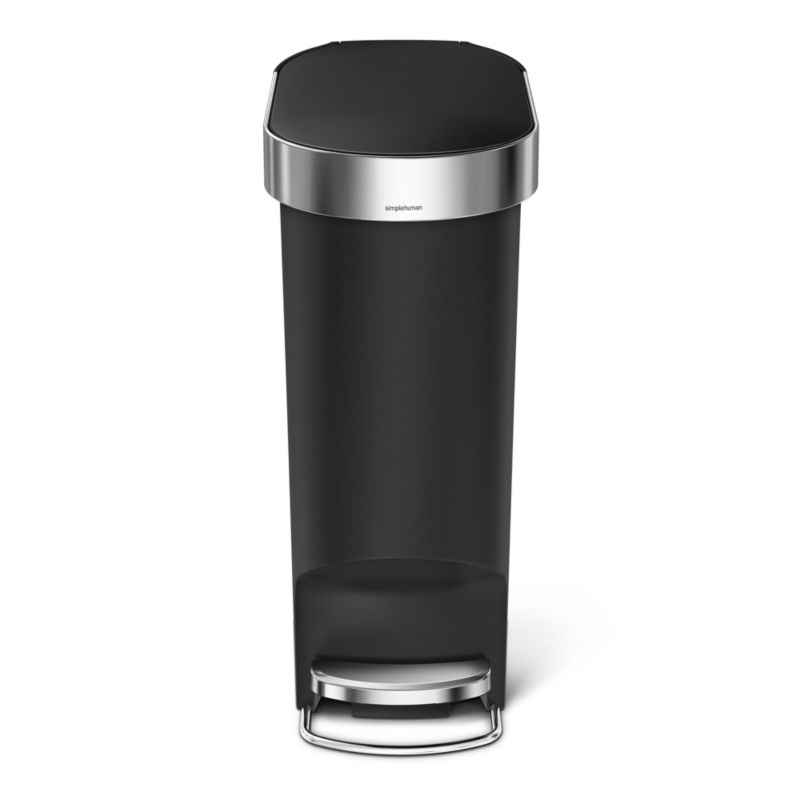 simplehuman ® Black Plastic 40-Liter Slim Step Trash Can - image 3 of 5