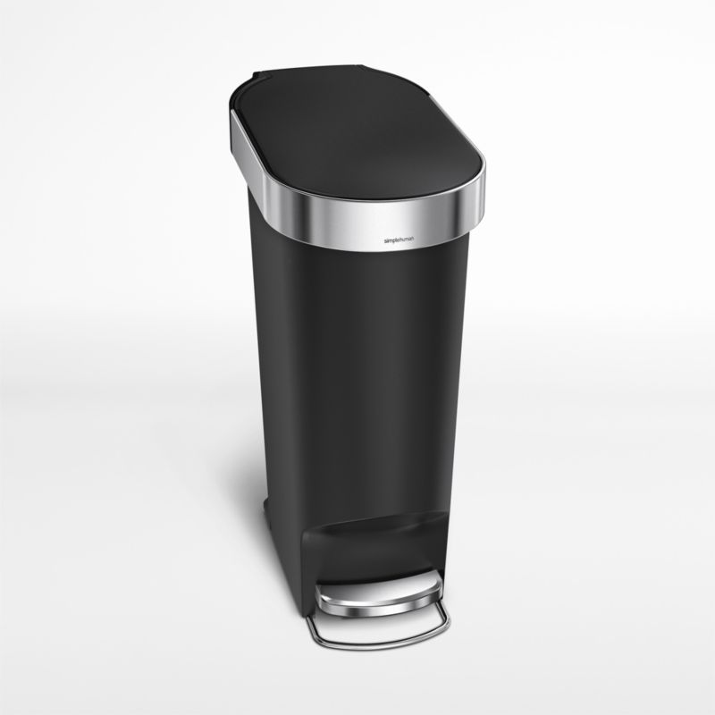 simplehuman ® Black Plastic 40-Liter Slim Step Trash Can - image 0 of 5