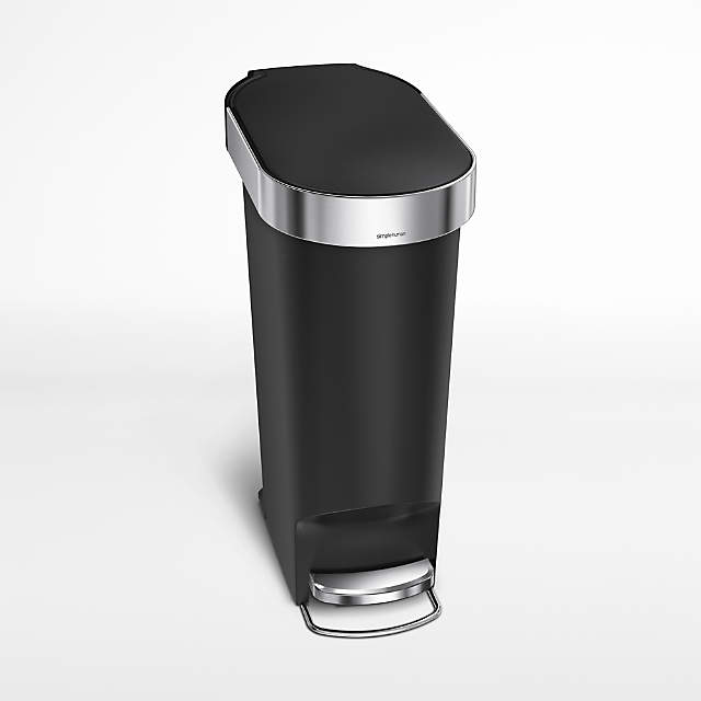 Sooyee 2.4 Gallon Slim Smart Trash Can, Black, Plastic