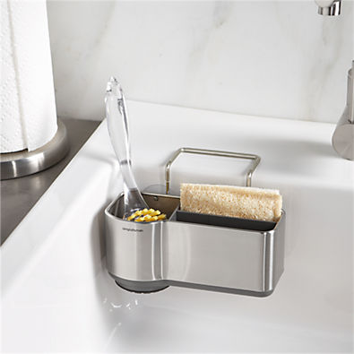 View Simplehuman Sink Caddy, Kitchen Sponge Holder, Brushed Stainless Steel details