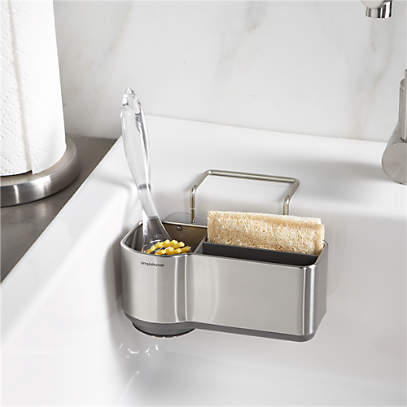 Kitchen Sink Caddy Organiser with Pump Liquid Soap Dispenser Sponge Brush  Holder