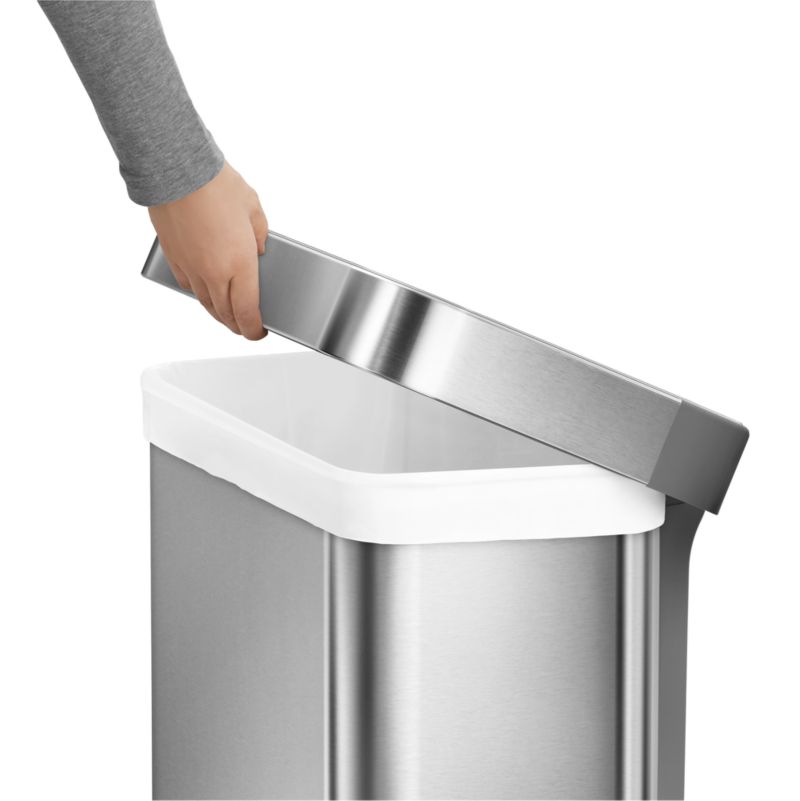 simplehuman ® Brushed Stainless Steel 55-Liter Rectangular Step Trash Can - image 5 of 10