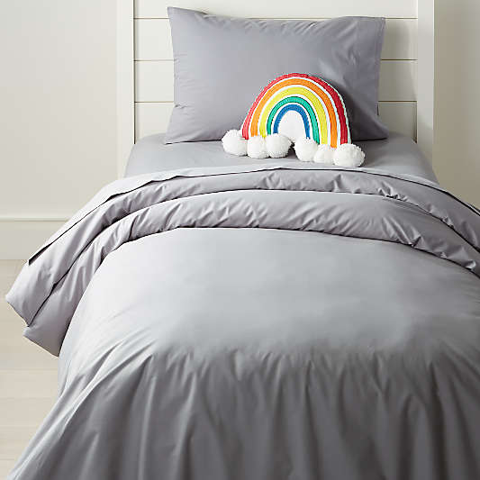 Organic Simply Grey Twin Duvet Cover