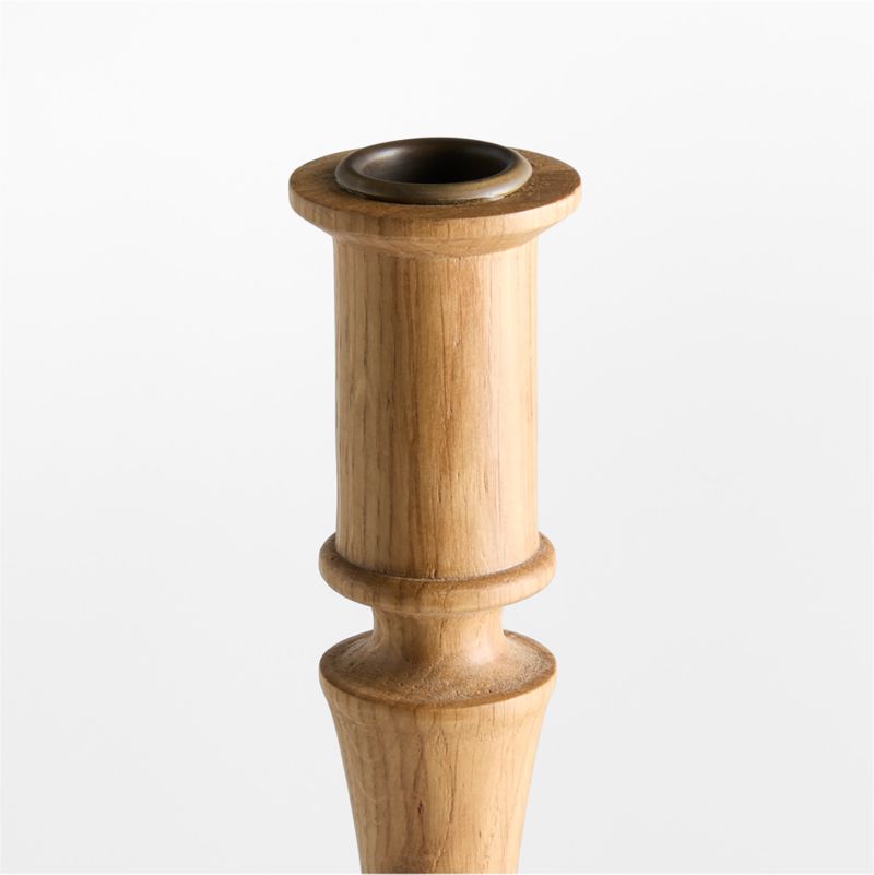 Simson Large Oak Wood Taper Candle Holder 15" - image 3 of 4