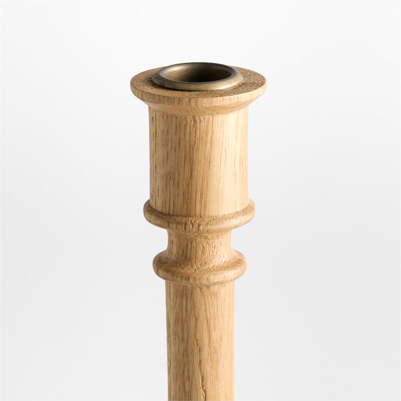 Simson Small Oak Wood Taper Candle Holder 8" - image 3 of 4