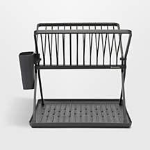 Brabantia Sinkside Foldable Dish Rack, Dark Grey + Reviews | Crate & Barrel