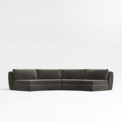 Sinuous 2-Piece Armless Sectional Sofa by Athena Calderone