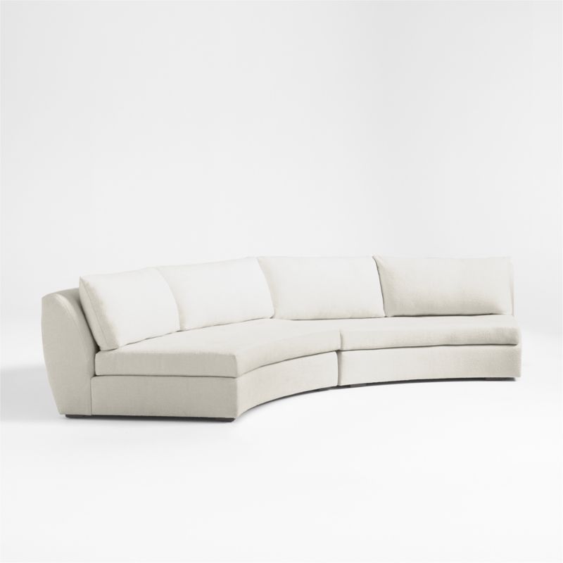 Sinuous Curved 2-Piece Armless Sectional Sofa by Athena Calderone