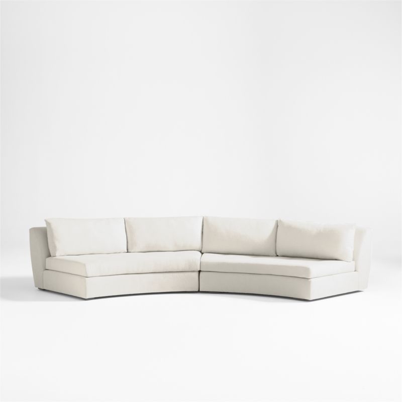 Sinuous Curved 2-Piece Armless Sectional Sofa by Athena Calderone